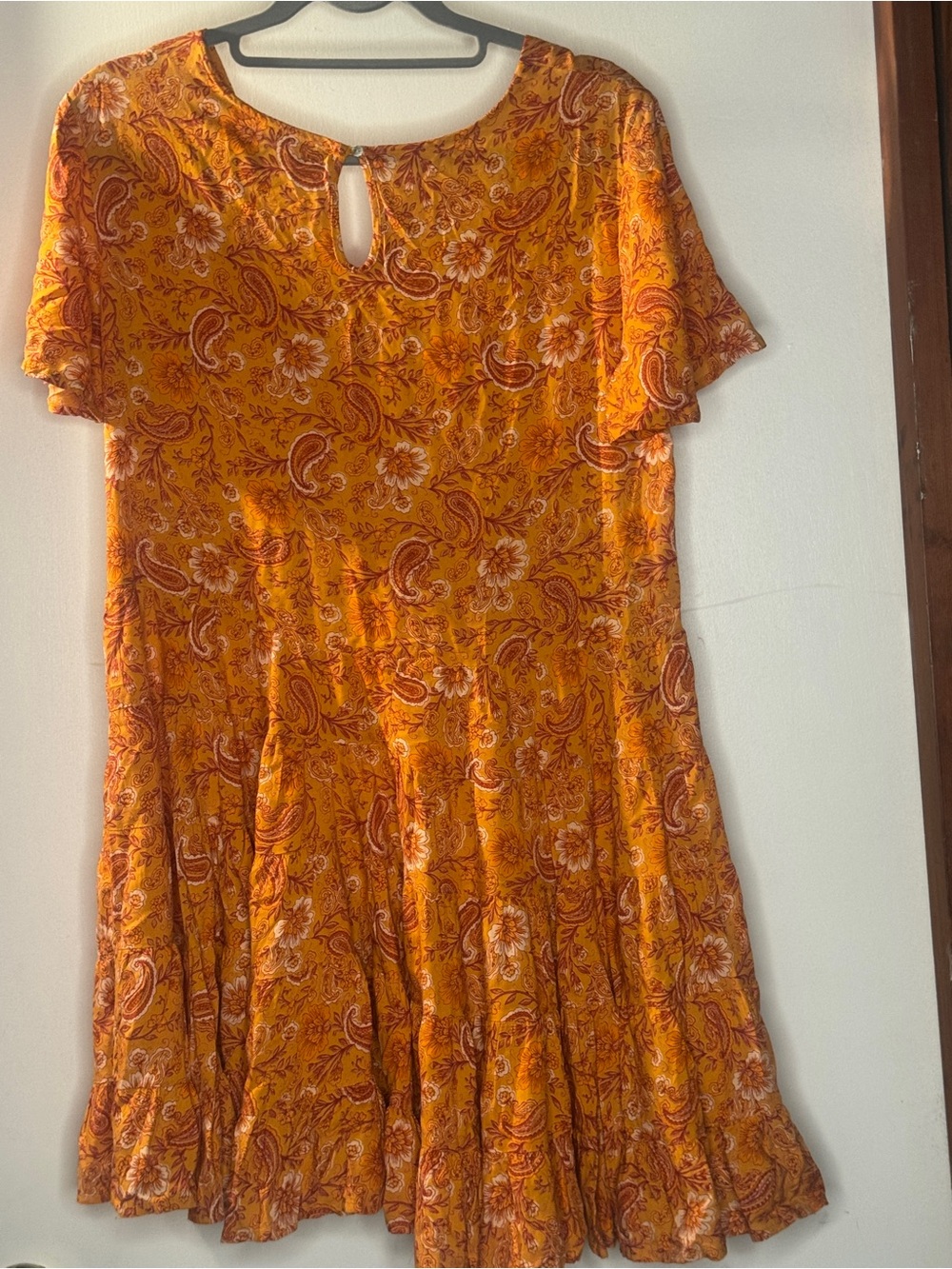 Patrons of Peace Orange Paisley Mini Dress